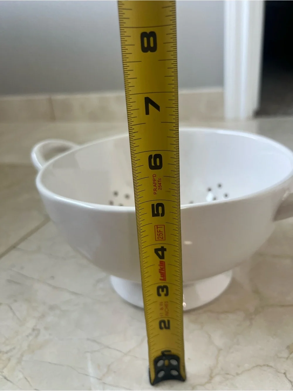 Rae Dunn FRESH Colander Ceramic White Black Strainer Berry Fruit Kitchen Bowl